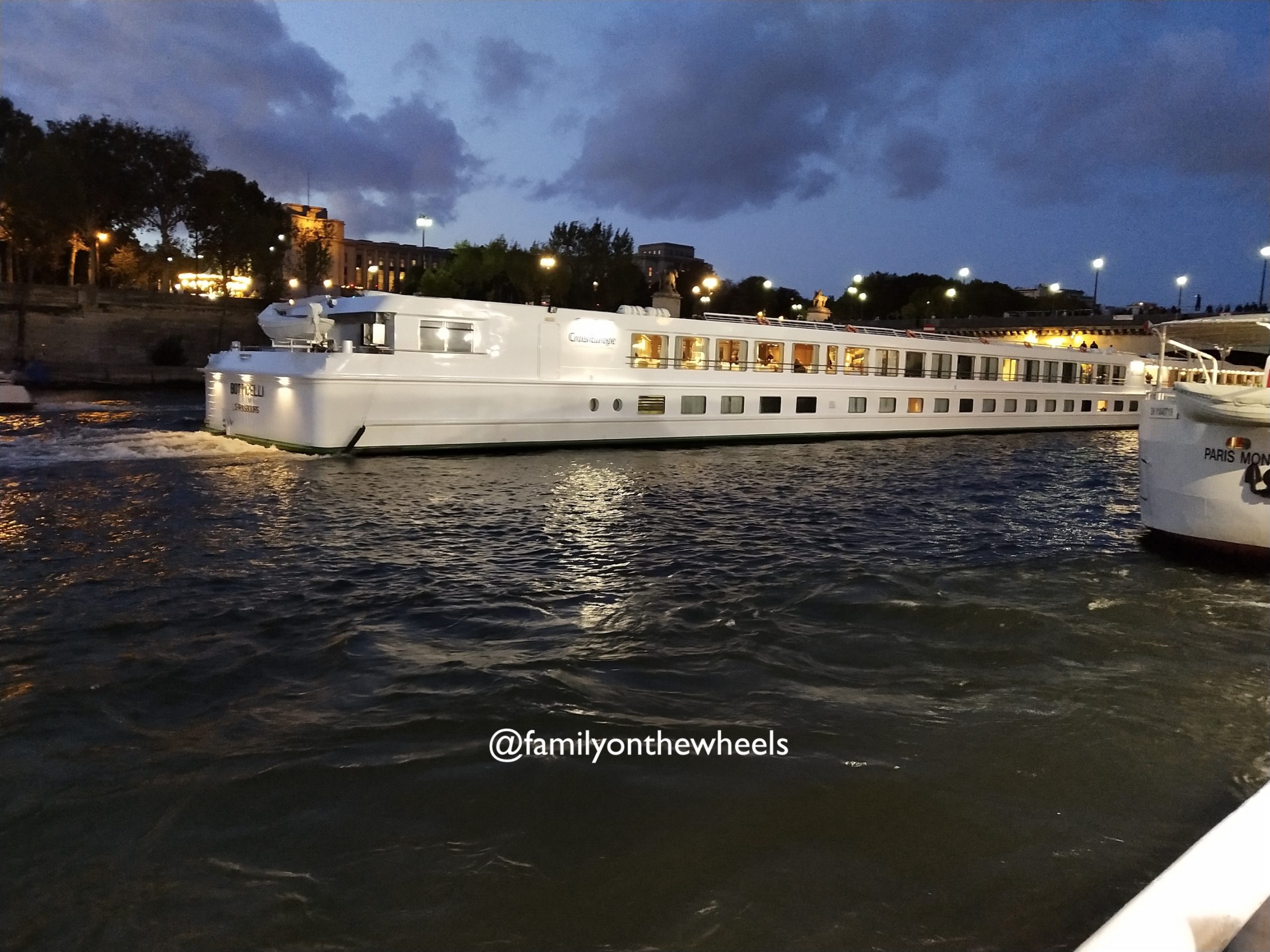 Night view while Seine River Cruise at Paris