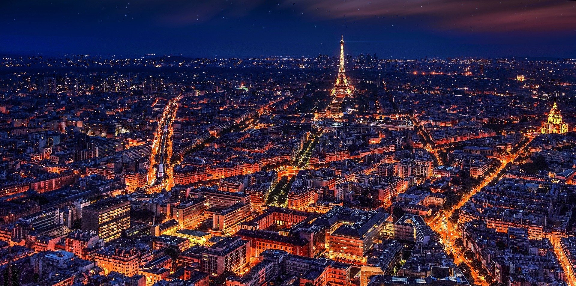 Paris View at NIght right from Montparnasse Tower
