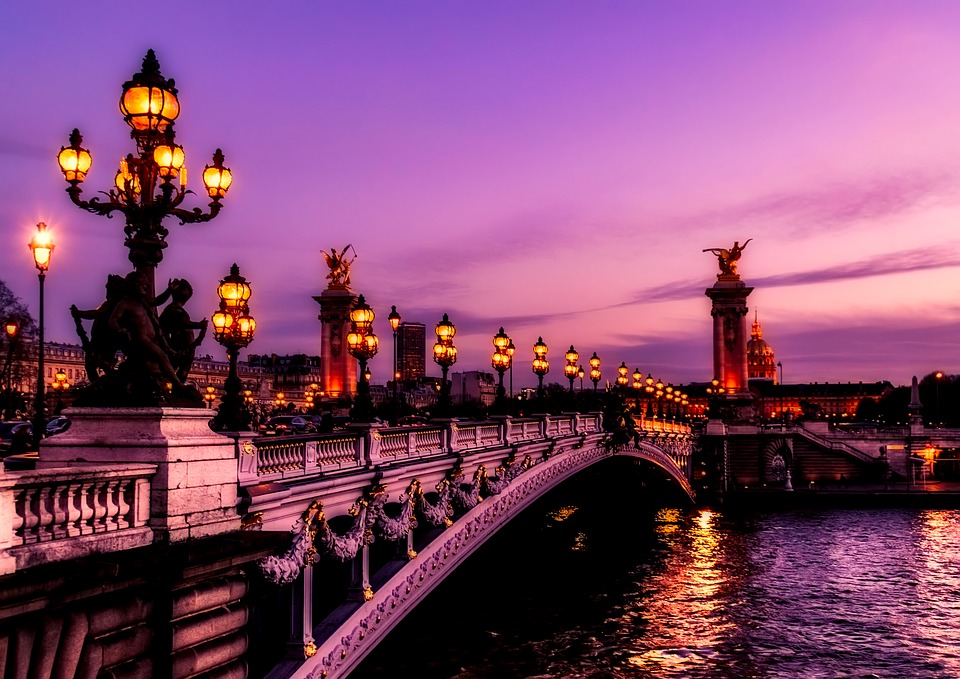 One of the most beautiful bridges in Paris Pont Alexandre III.